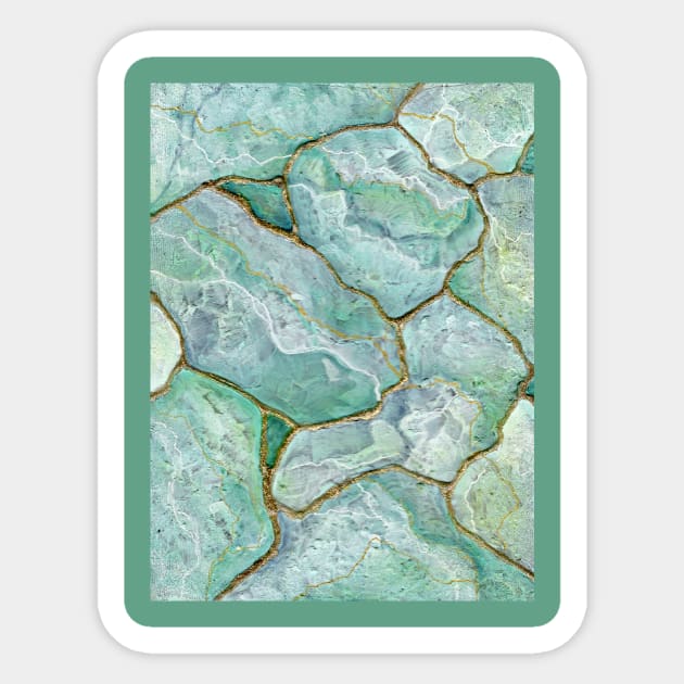 Celadon Jade Green Kintsugi Quartz Sticker by ArtisticEnvironments